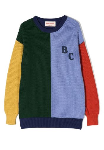 Bobo Choses logo-print colour-block jumper - Blu