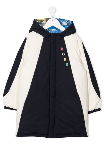 Bobo Choses logo-print reversible coat - Blu