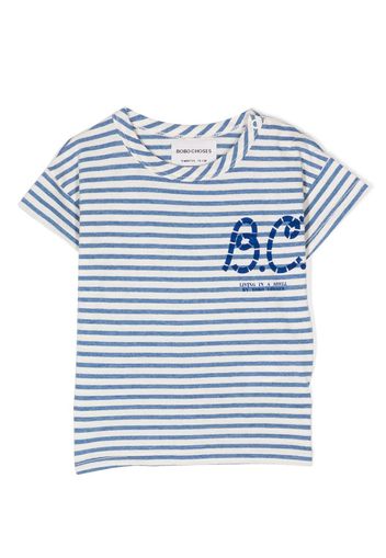 Bobo Choses logo-print short-sleeve T-shirt - Toni neutri