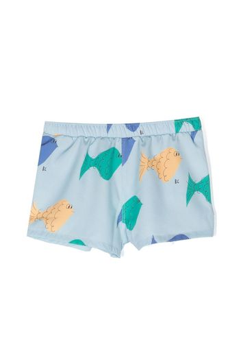 Bobo Choses fish-illustration print shorts - Blu