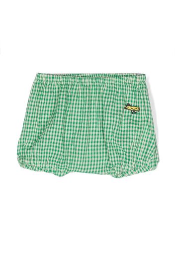 Bobo Choses embroidered-logo gingham shorts - Verde