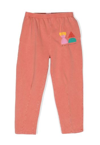 Bobo Choses Funny Friends cotton track pants - Rosso