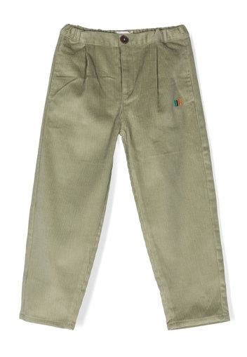 Bobo Choses logo-embroidered corduroy trousers - Verde