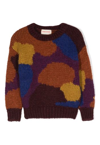 Bobo Choses intarsia-knit crew-neck jumper - Marrone