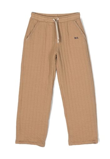 Bobo Choses quilted straight-leg drawstring trousers - Toni neutri