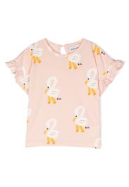 Bobo Choses animal-print ruffled T-shirt - Rosa