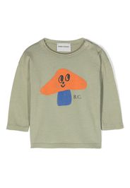 Bobo Choses mushroom-print long-sleeve T-shirt - Verde