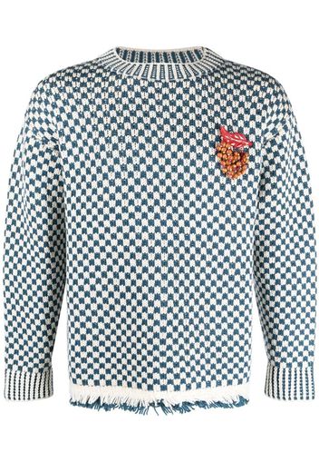 BODE Talsi checkerboard-pattern sweater - Blu