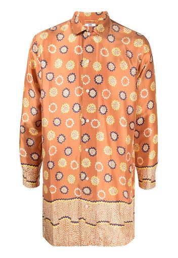 BODE all-over graphic print silk shirt - Marrone