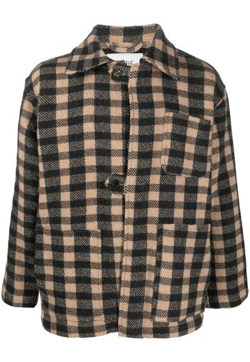BODE gingham-check print shirt jacket - Marrone