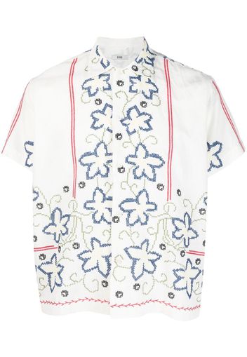 BODE Cornflower cross-stitch shirt - Bianco