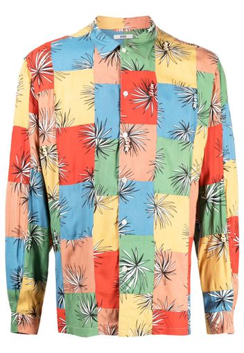 BODE patchwork-style long-sleeve shirt - Marrone