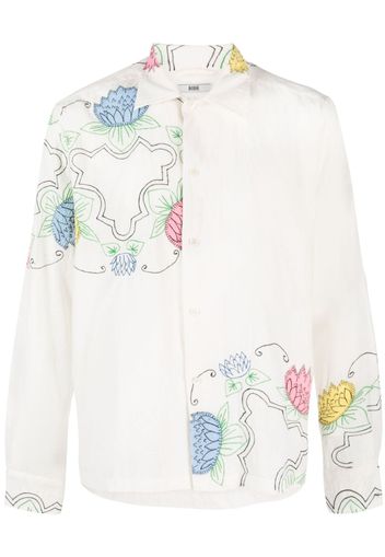 BODE Patchwork Lotus cotton shirt - Toni neutri