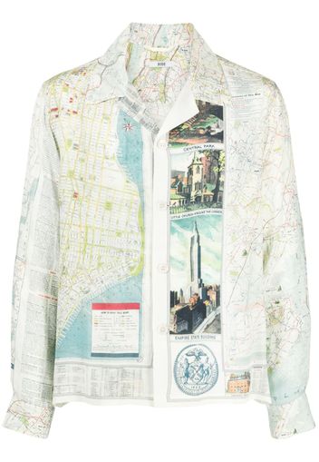 BODE Camicia New York City Map - Verde