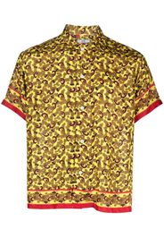 BODE paisley-print short-sleeved silk shirt - Giallo