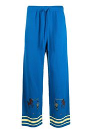 BODE wide-leg knitted drawstring trousers - Blu