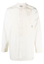 BODE logo-embroidered collarless shirt - Toni neutri