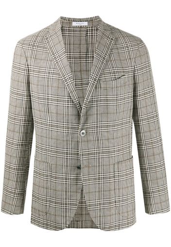 plaid single-breasted blazer