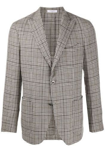 checked single-breasted blazer