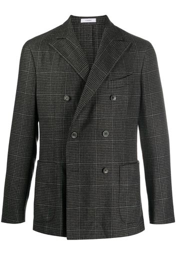 double-breasted check pattern blazer