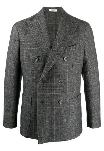 double-breasted check blazer