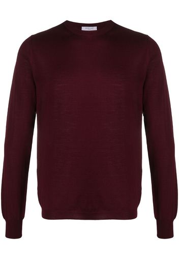 fine-knit crew neck jumper