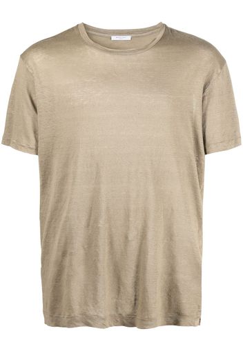 Boglioli short-sleeved linen T-shirt - Marrone