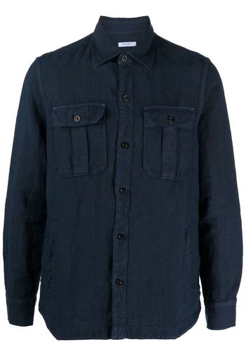 Boglioli chest-pockets linen shirt - Blu