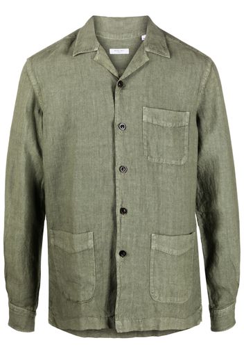 Boglioli plain linen shirt - Verde