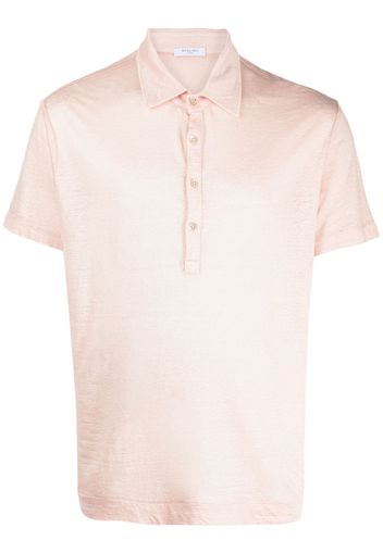 Boglioli short-sleeve linen polo shirt - Rosa