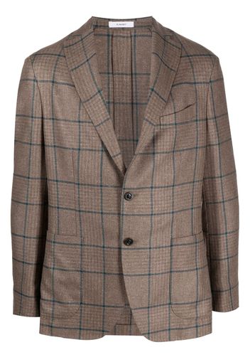 Boglioli plaid-check silk blazer - Marrone