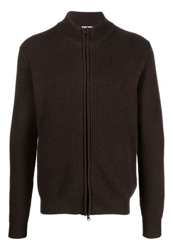 Boglioli ribbed wool-blend cardigan - Marrone