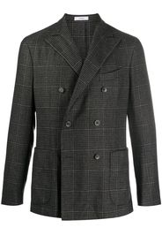 double-breasted check pattern blazer
