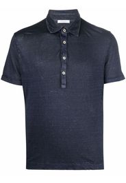 Boglioli linen short-sleeve polo shirt - Blu