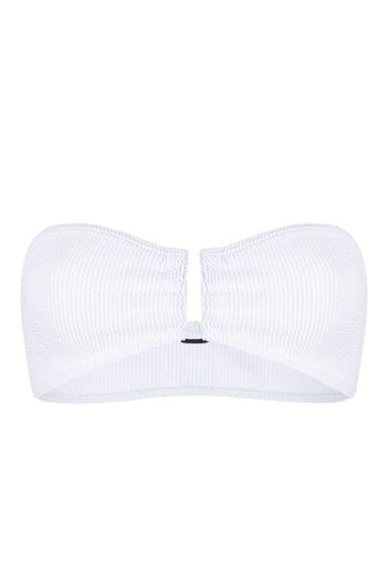 Bond-eye crinkled bandeau bikini top - Bianco