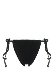 Bond-eye tie-fastening seersucker bikini bottom - Nero