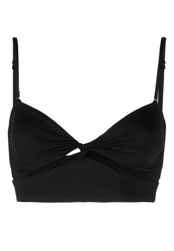 BONDI BORN Top bikini Daphne con incrocio - Nero