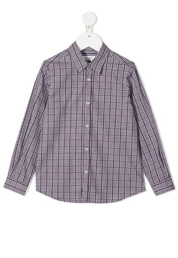 plaid-check long-sleeved shirt