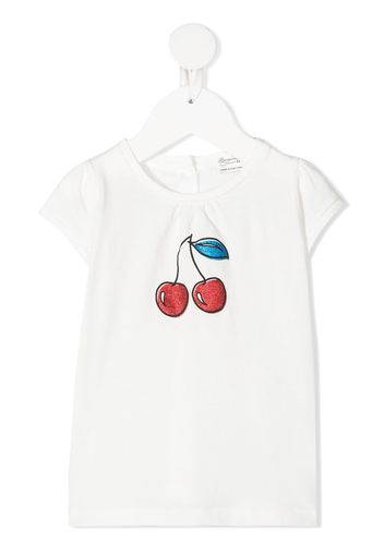 Bonpoint cherry-print cotton T-Shirt - Bianco