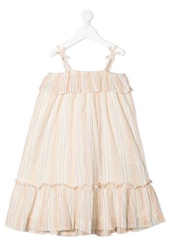 Bonpoint lurex striped trapeze dress - Toni neutri