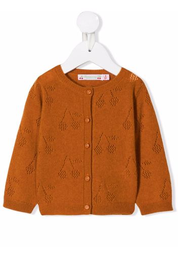 Bonpoint cherry-knit cardigan - Toni neutri