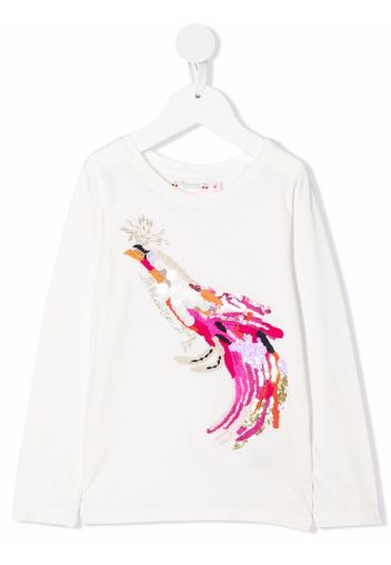 Bonpoint sequin-embroidered longsleeved top - Bianco