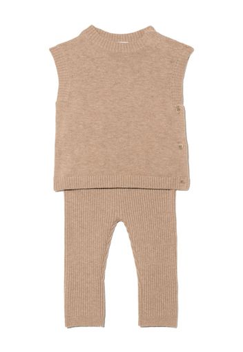 Bonpoint sleeveless knitted tracksuit set - Marrone