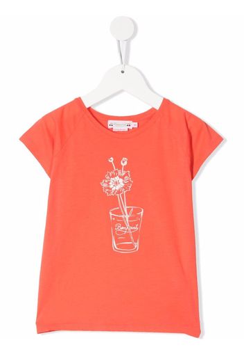 Bonpoint floral crew-neck T-shirt - Rosa