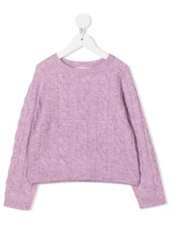 Bonpoint cable-knit long-sleeve jumper - Viola