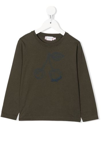 Bonpoint logo-print long-sleeve top - Verde