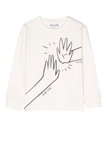 Bonpoint high-five cotton T-shirt - Toni neutri