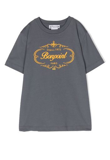 Bonpoint logo print short-sleeve T-shirt - Grigio