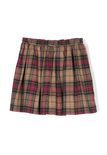 Bonpoint Gonna plissettata con motivo tartan - Marrone