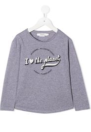 slogan print long-sleeve top